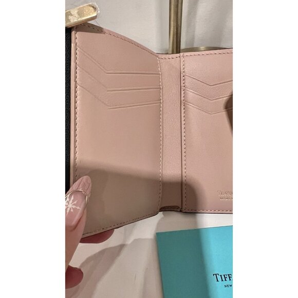 NWT TIFFANY & Co. T Wallet Trifold Wallet Leather Black Women - Picture 7 of 10
